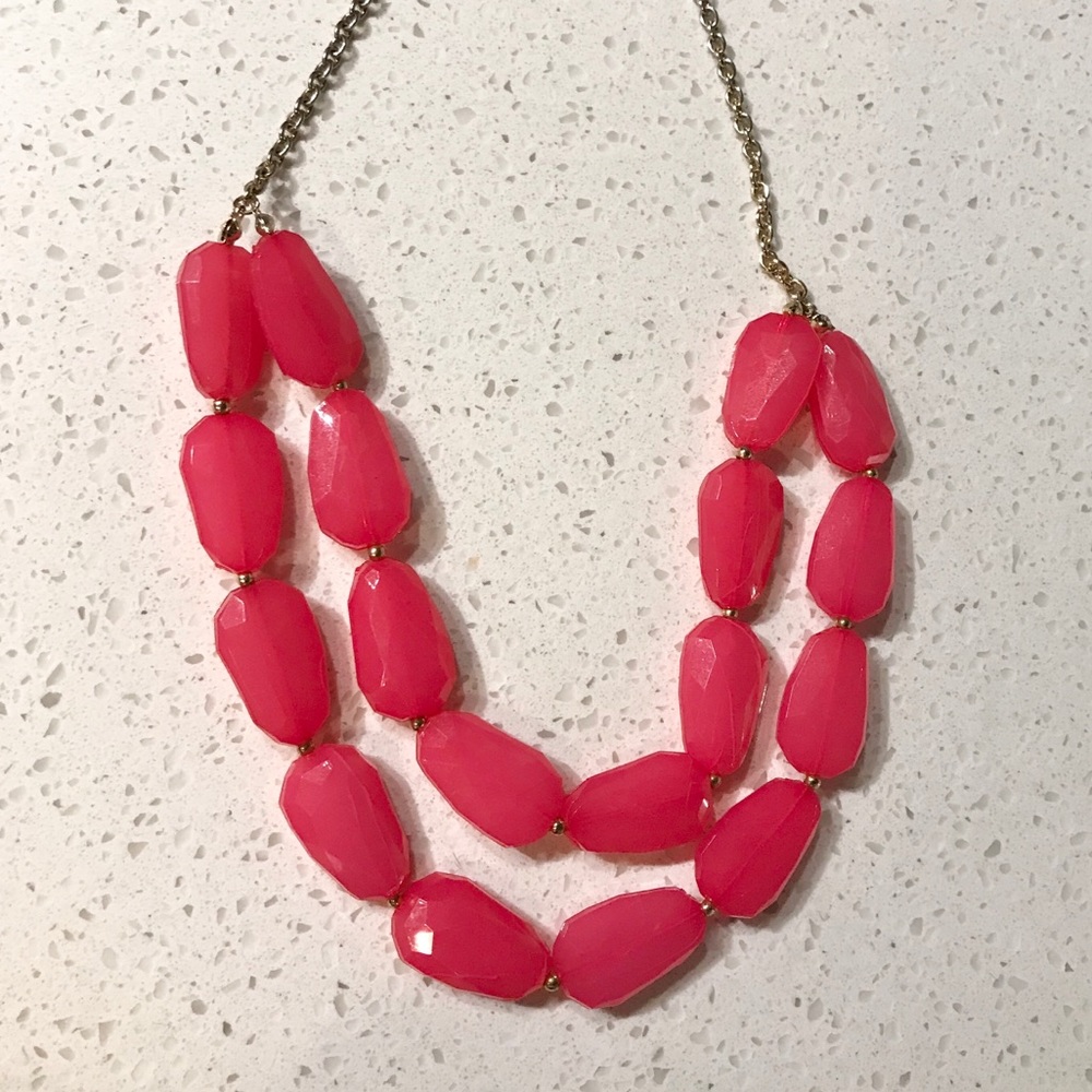 Pink Stone Statement Necklace